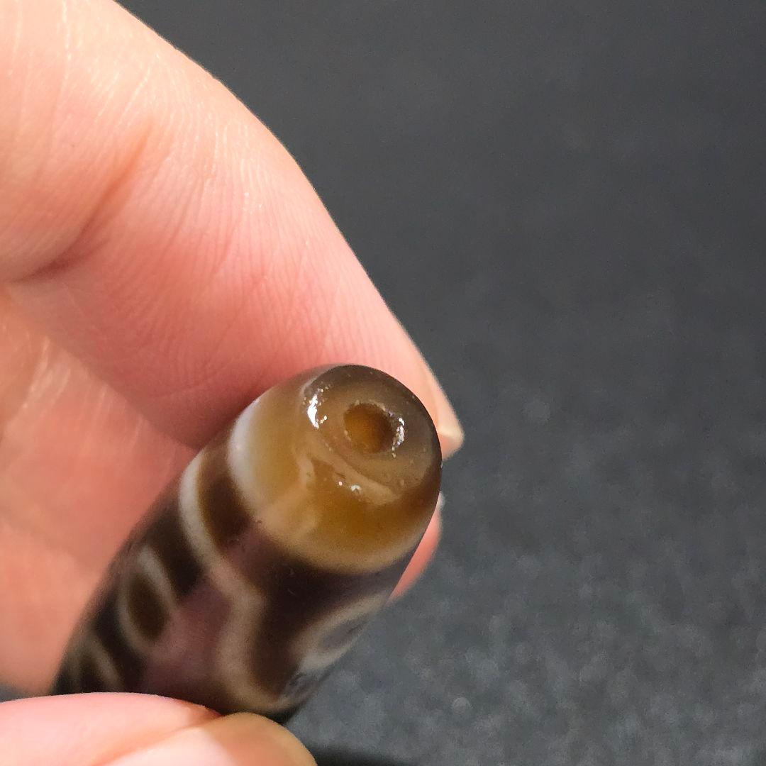 A3 老礦三色天珠　七眼　天珠　美品　天然石　鉱物　風水　開運　御守　チベット