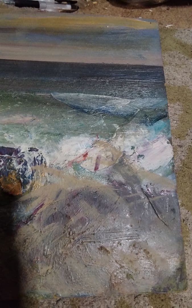 吉田民尚　伊豆の海　真作油彩4F1995年ぐらいに美術年鑑評価一号190万円