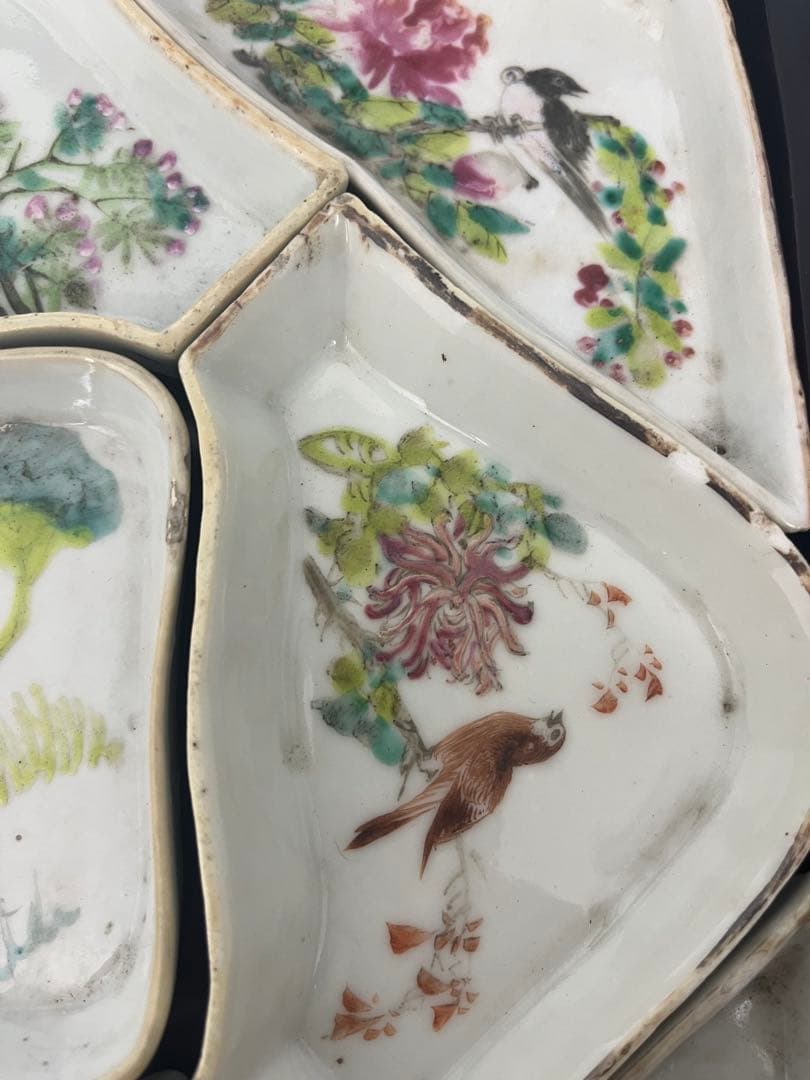 中国古美術 清朝同治骨董 古陶磁器 收藏品 アンティーク 9点セット木箱付