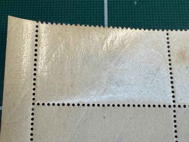 航空切手「立山航空」　55円切手　田型　「印刷庁製造」銘版付き