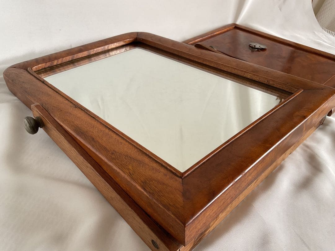 希少！！美しい花杢の古いフランス製「スタンドミラー」