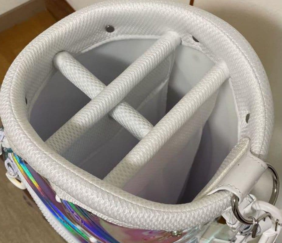 【新品未使用】本間ゴルフ非売品モデル オーロラスケルトン ホワイトキャディバッグ