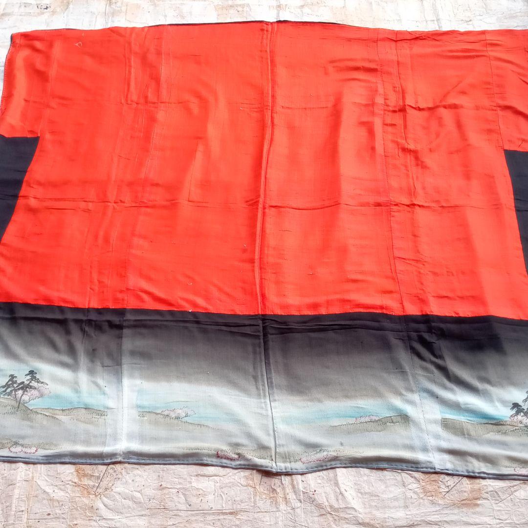 江戸ちりめん　縮緬　曙染　古布　刺繍　小袖裂　アンティーク　リメイク　着物　骨董