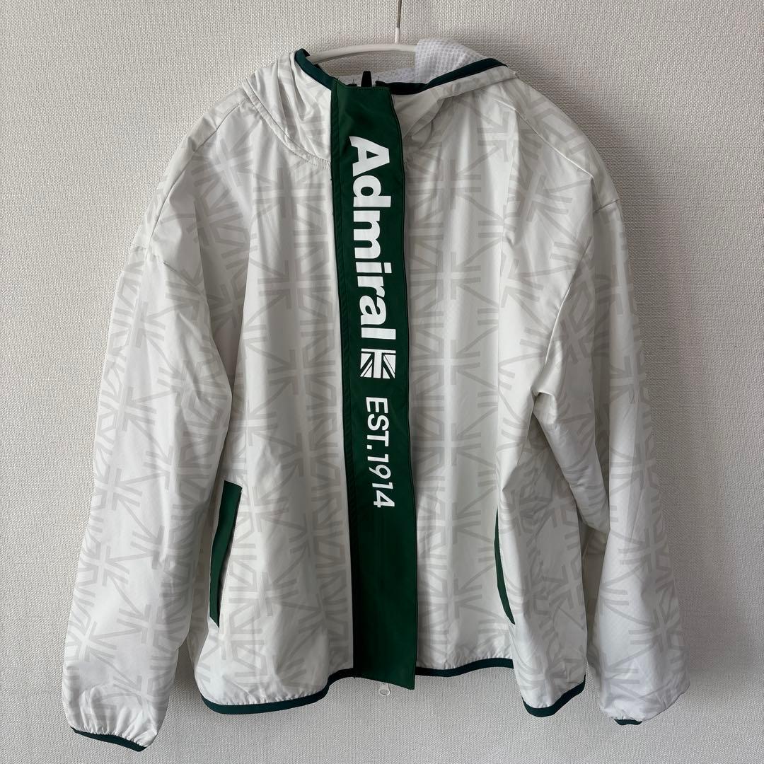 Admiral フード付きジャケット ホワイト/グリーン