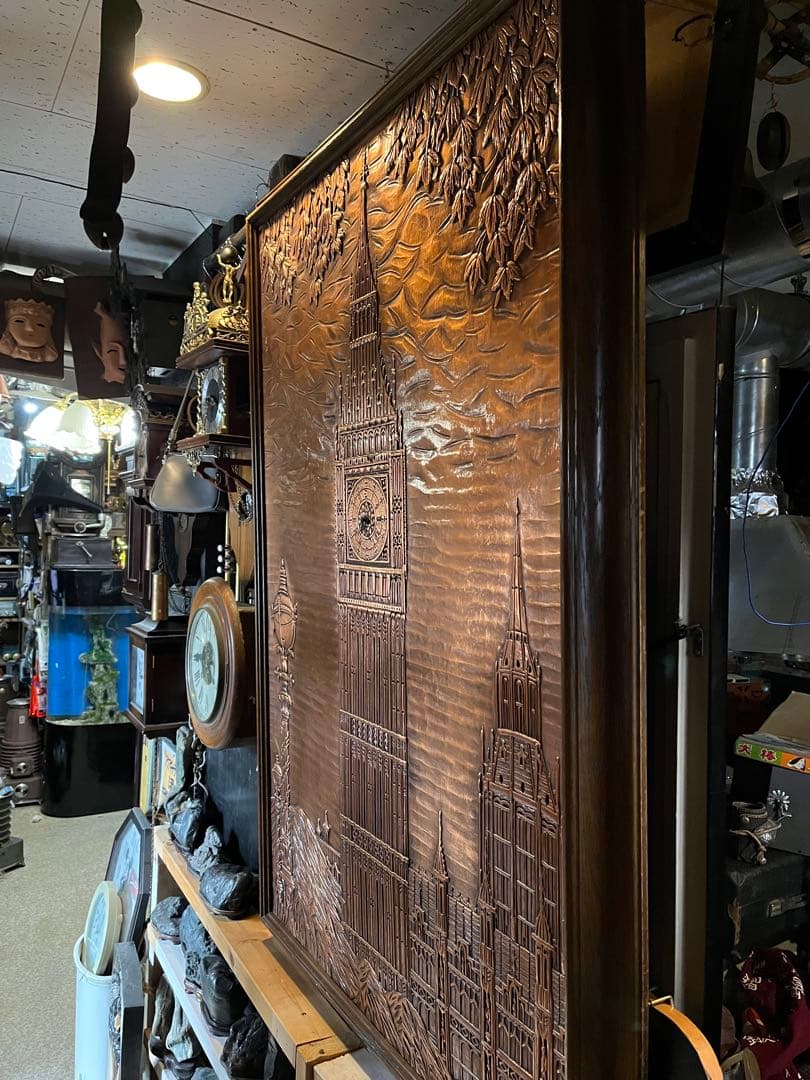 銅板絵、銅板時計、超特大銅板絵画、ウェストミントスター、国会議事堂、銅板製です