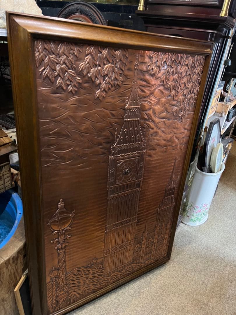 銅板絵、銅板時計、超特大銅板絵画、ウェストミントスター、国会議事堂、銅板製です