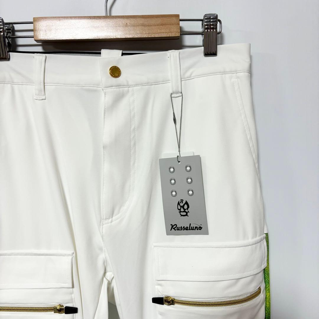 ラッセルノ ゴルフ ストレッチ スキニー カーゴ ロングパンツ ホワイト L 5