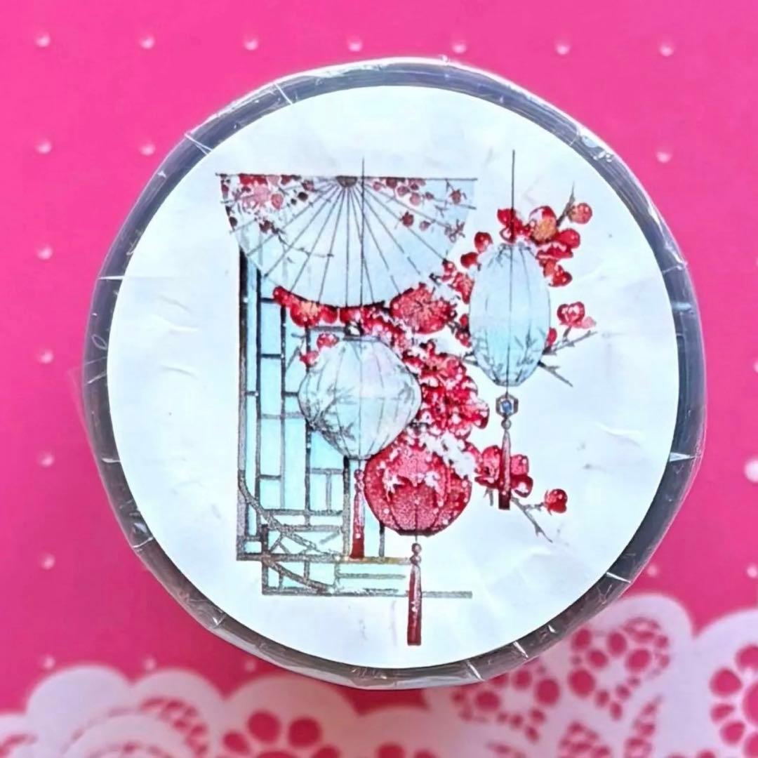 贝壳光 瑞雪寻梅 7.5cm×5m 海外マスキングテープ　海外マステ　和柄