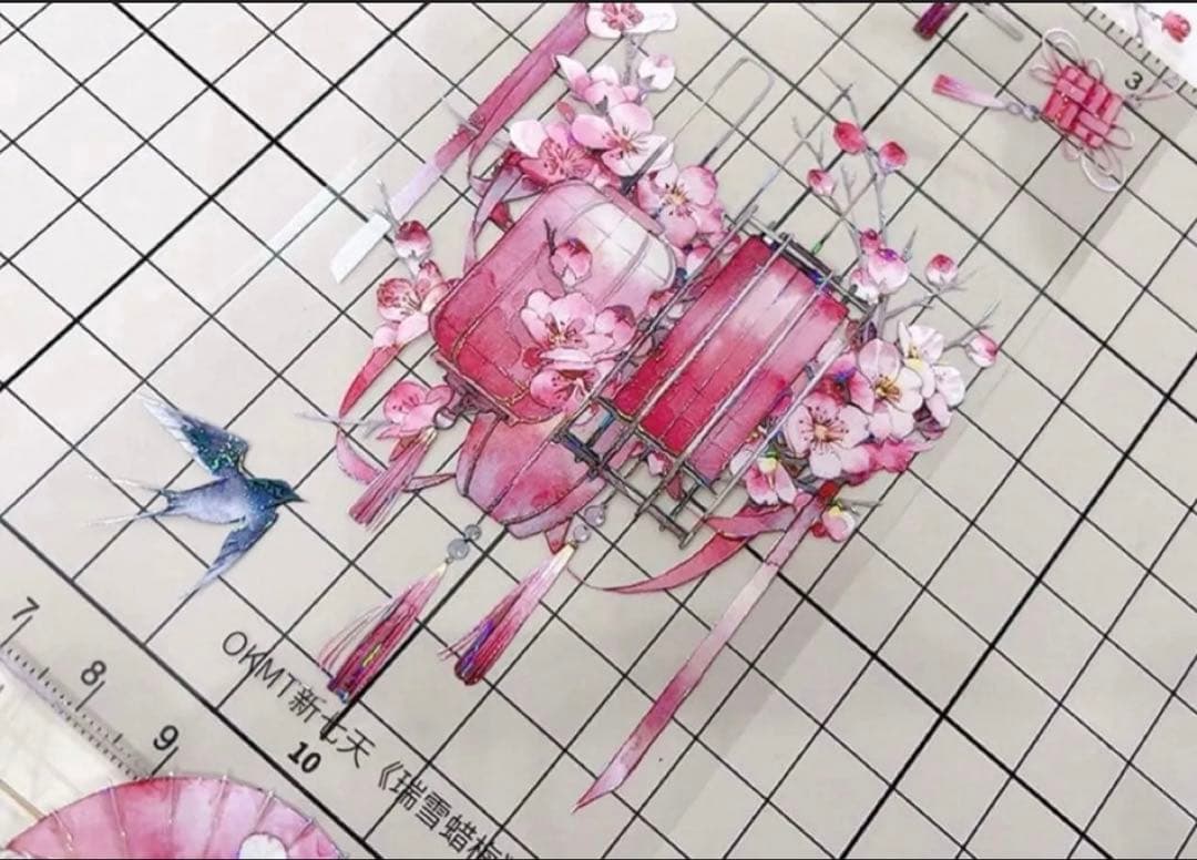 贝壳光 瑞雪寻梅 7.5cm×5m 海外マスキングテープ　海外マステ　和柄