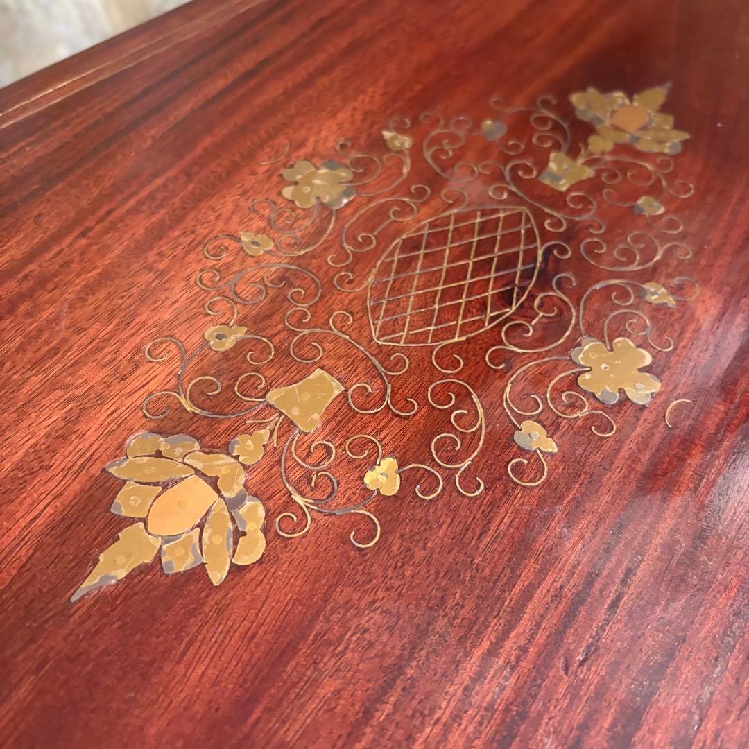 金工象嵌　ネストテーブル　ヴィンテージ　ローズウッド
