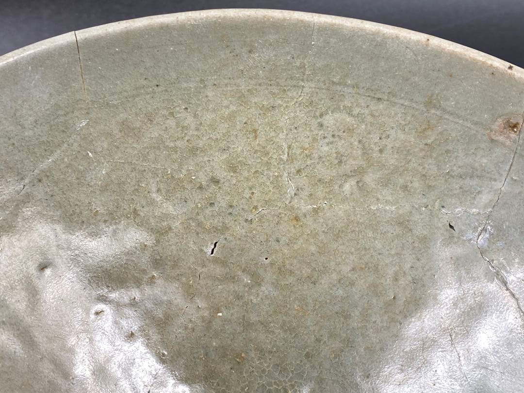 高麗青磁 鉢 大碗 傷有 残器 陶片 見本品参考品 金継ぎ用 時代物 径19cm