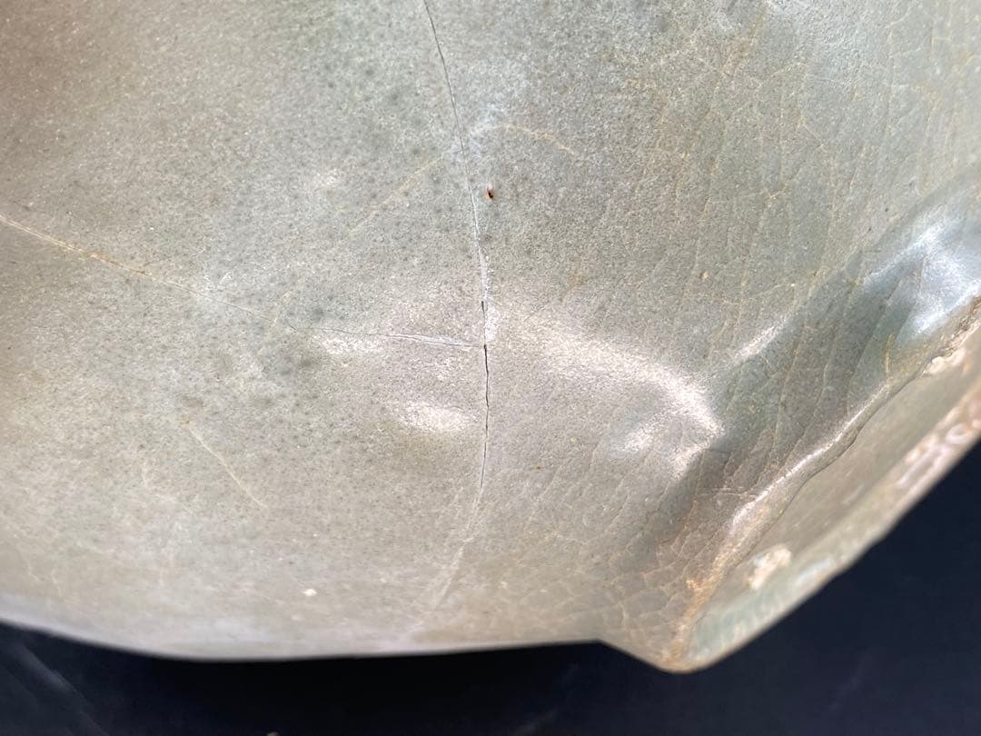 高麗青磁 鉢 大碗 傷有 残器 陶片 見本品参考品 金継ぎ用 時代物 径19cm