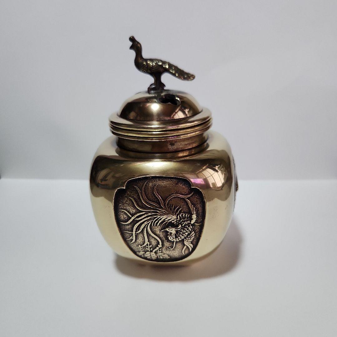 織田幸銅器 香炉 四方間取瑞鳥(小) 高岡銅器 仏具 高級 高級仏具