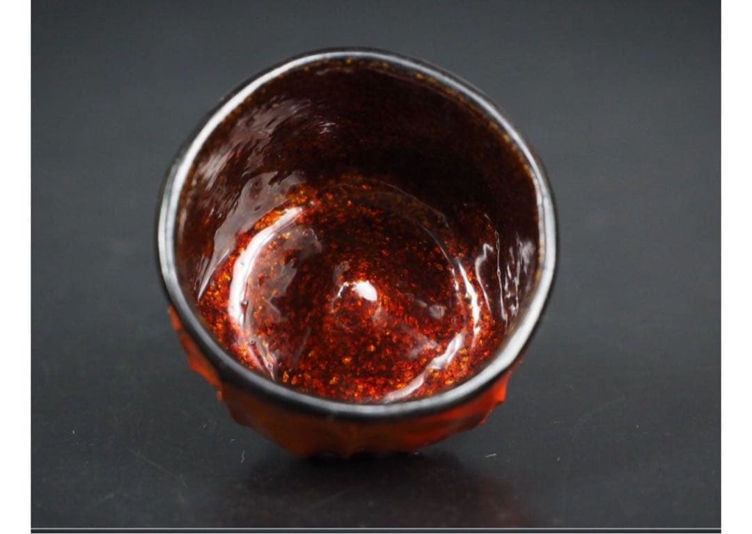 送料無料　無形文化財　『寿仙』作　乾漆鬼灯香合　時代物　共箱　煎茶道具