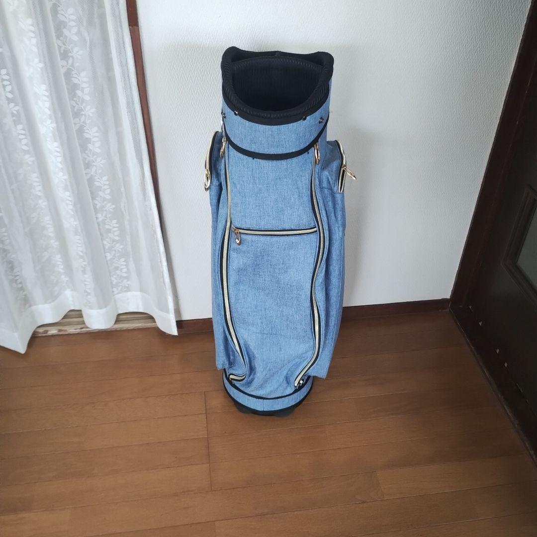 て*ぃ様 デニム風キャディーバッグ セルフスタンドバッグ付き