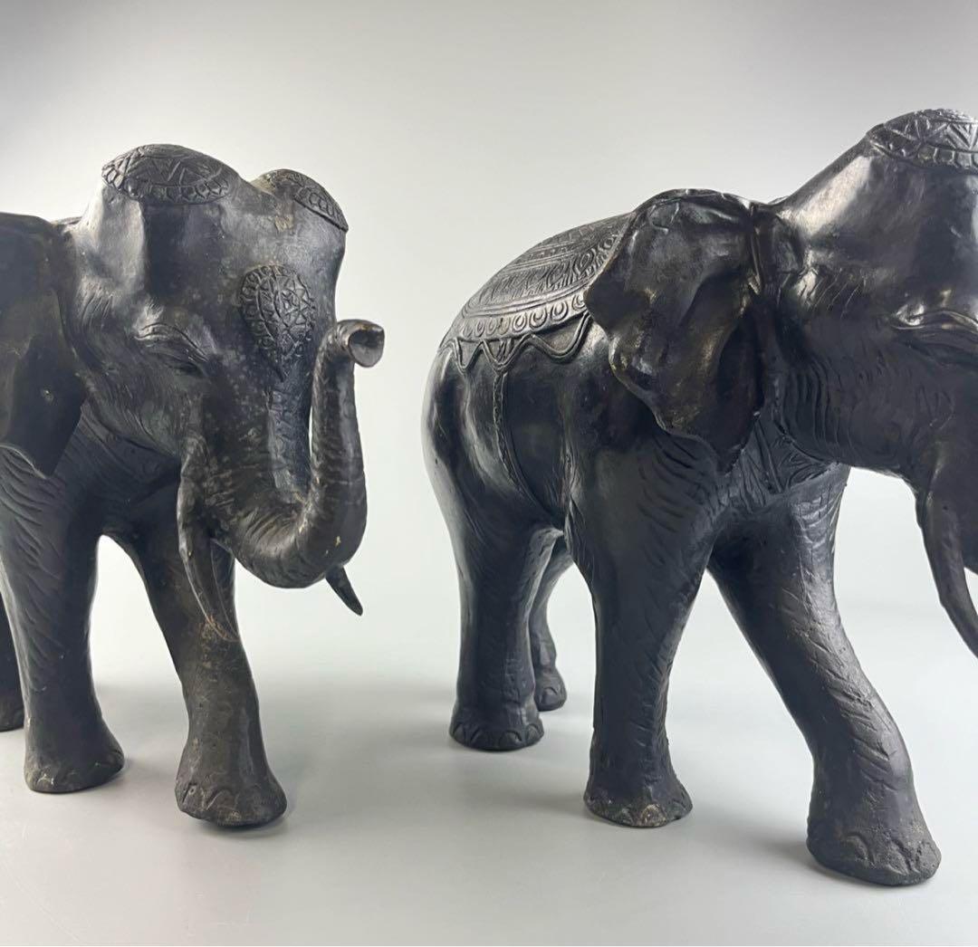 象 ぞう 置物 古美術 約9.9kg、9kg 金属 銅製 置物