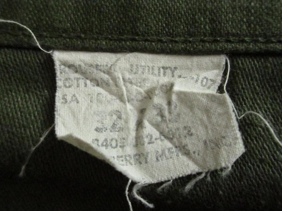 ★米軍実物USARMY推定'60s【OG-107】コットンサテンベイカーパンツ