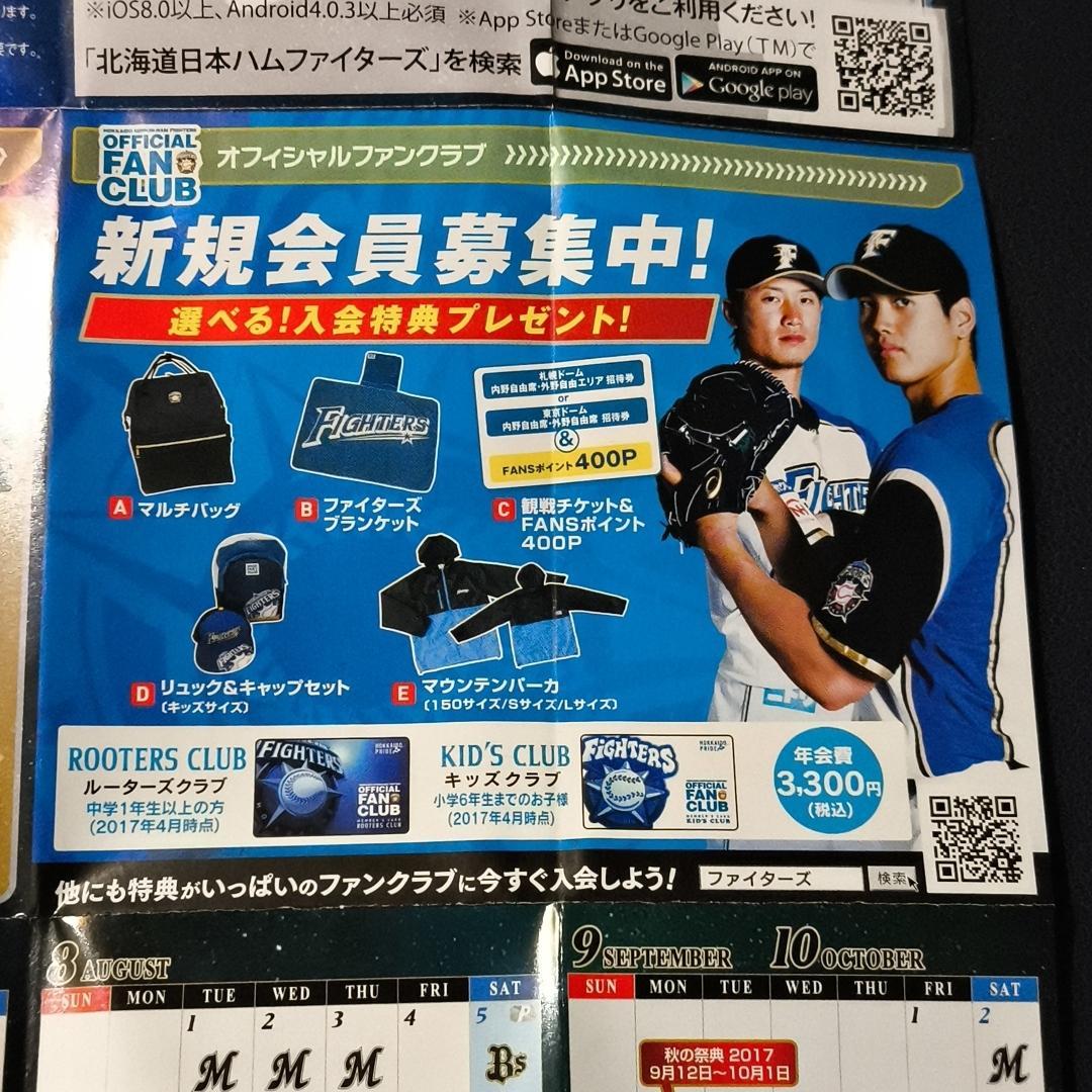 大谷翔平選手 日本ハムファイターズ 試合日程＆選手名鑑 ミニ冊子