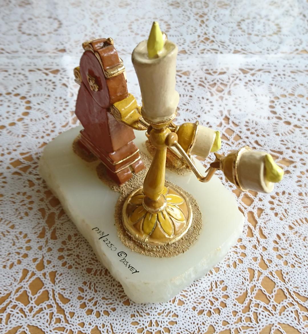 【超希少  入手困難】 美女と野獣 ルミエール＆コグスワース 置物 ディズニー