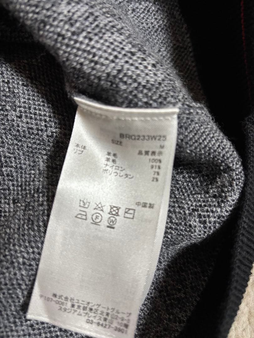 ブリーフィング　羊毛100%ニット　ブラックグレー試着のみ　タグなし　M