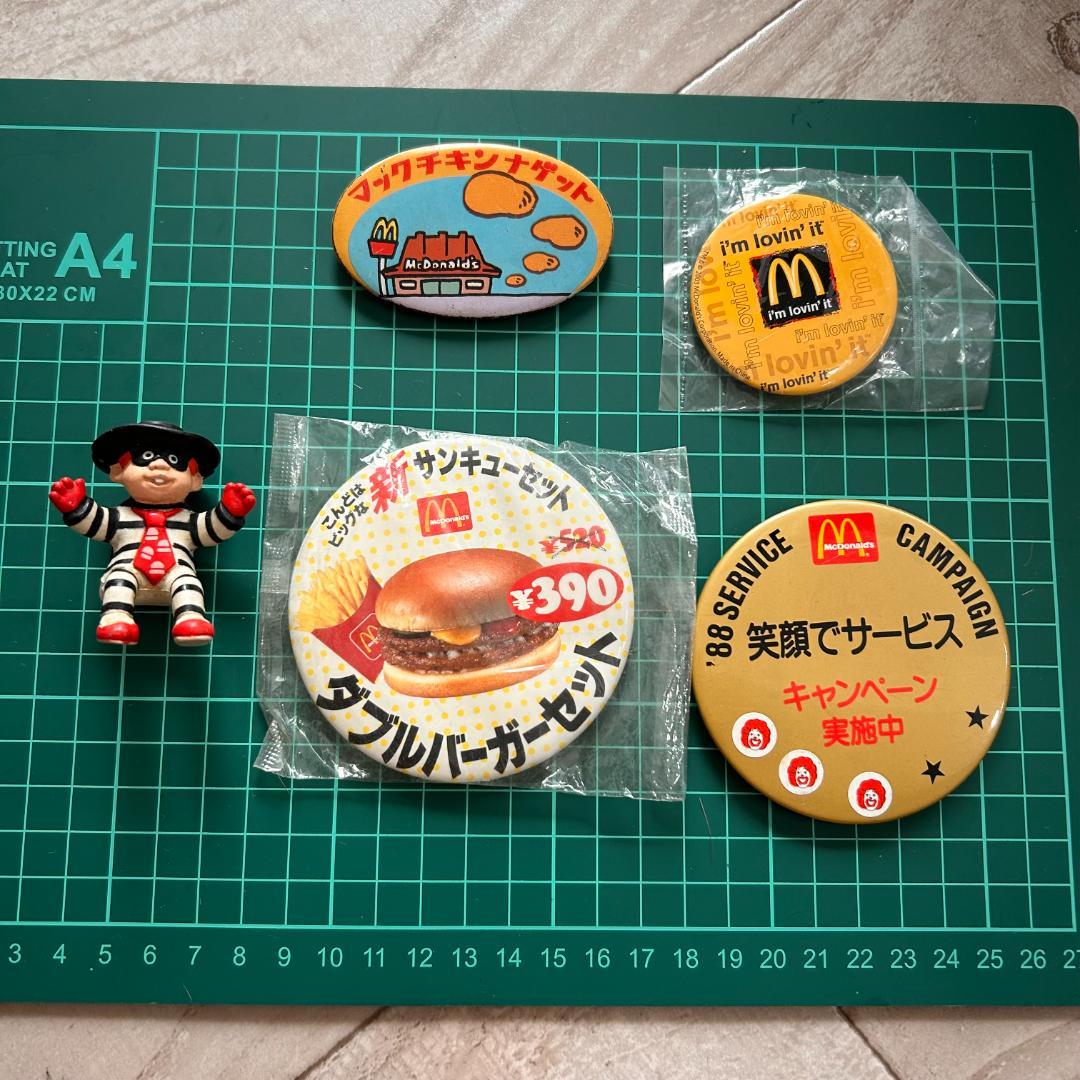 マクドナルド　フィギュア　缶バッジ　5点セット　ハンバーグラー　デッドストック