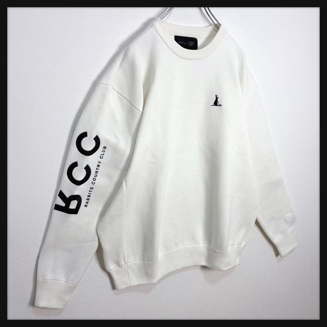 【美品★XL】FR2ゴルフ アーム刺繍 胸刺繍ロゴ クリーム スウェット 即完売