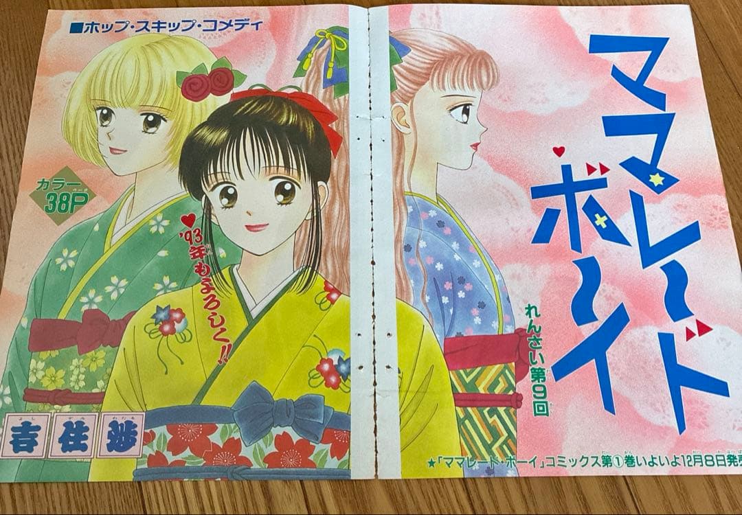 りぼん　付録　ママレードボーイ　吉住渉　扉絵　巻頭カラー　カラーページ　切り抜き