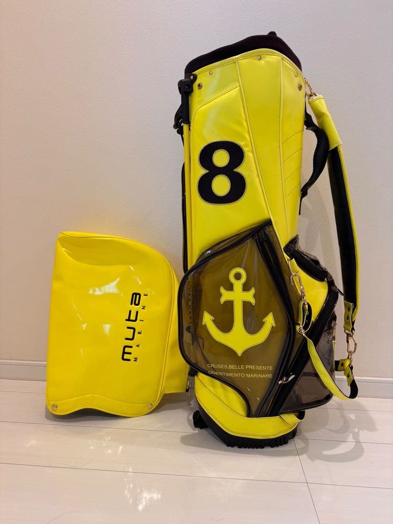 ［muta］ ムータマリン エナメルクリアキャディバッグ イエローブラック