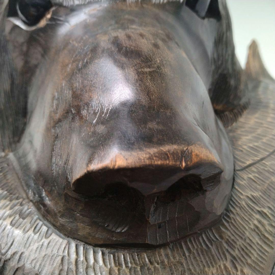 木彫り 熊 クマ 木彫り熊 彫刻熊 一刀彫 壁掛け 頭部 頭 鮭食い熊 北海道