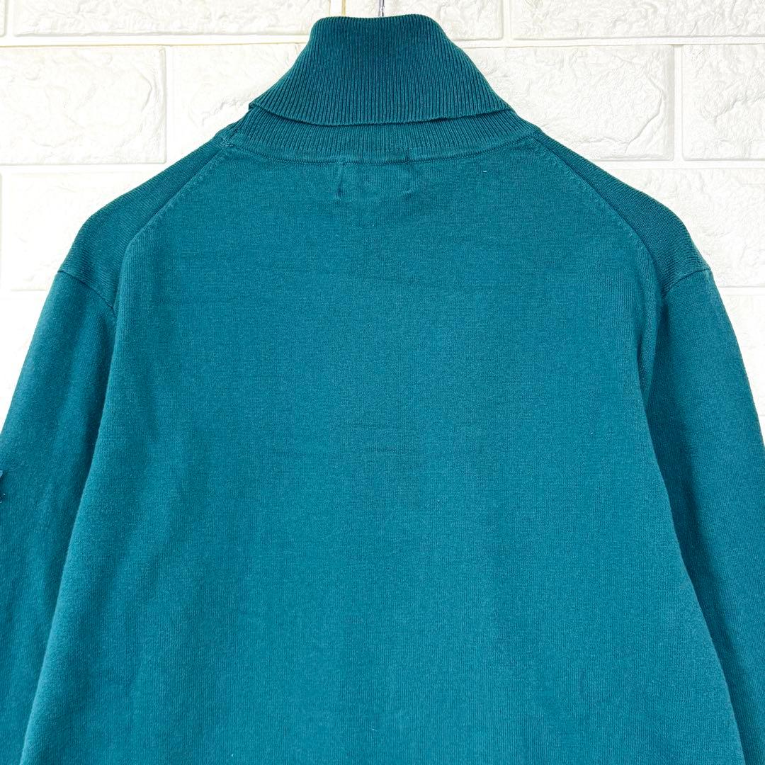 パーリーゲイツ【2】緑系 ロゴ入り タートルネック 長袖ニット 春秋 綿混み