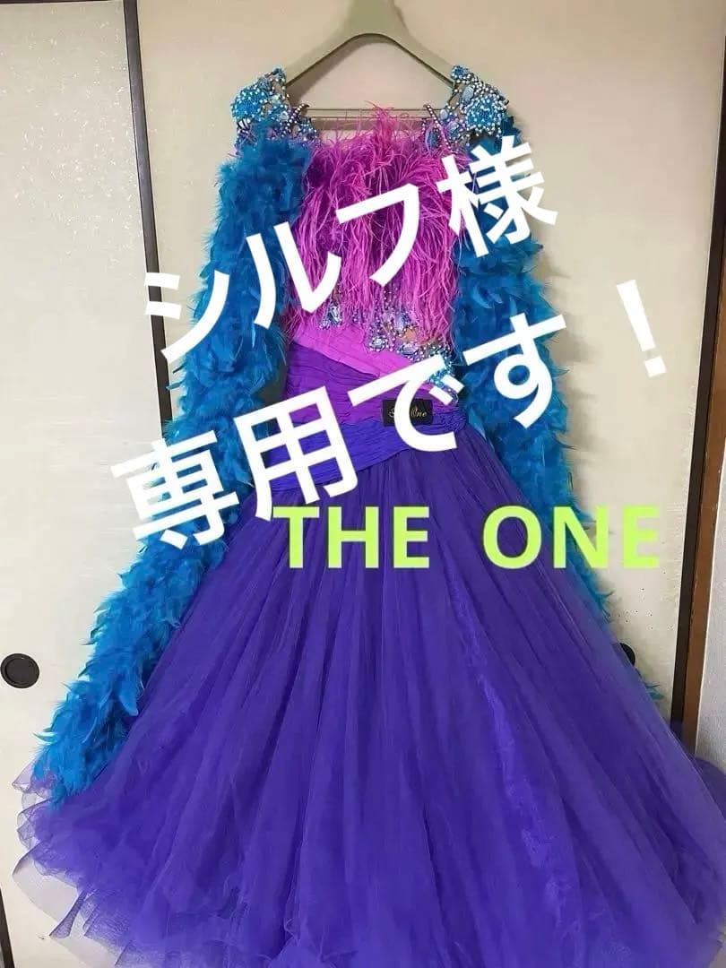 社交ダンス　ドレス　スタンダードドレス　紫　THE ONE ワンピース　衣装