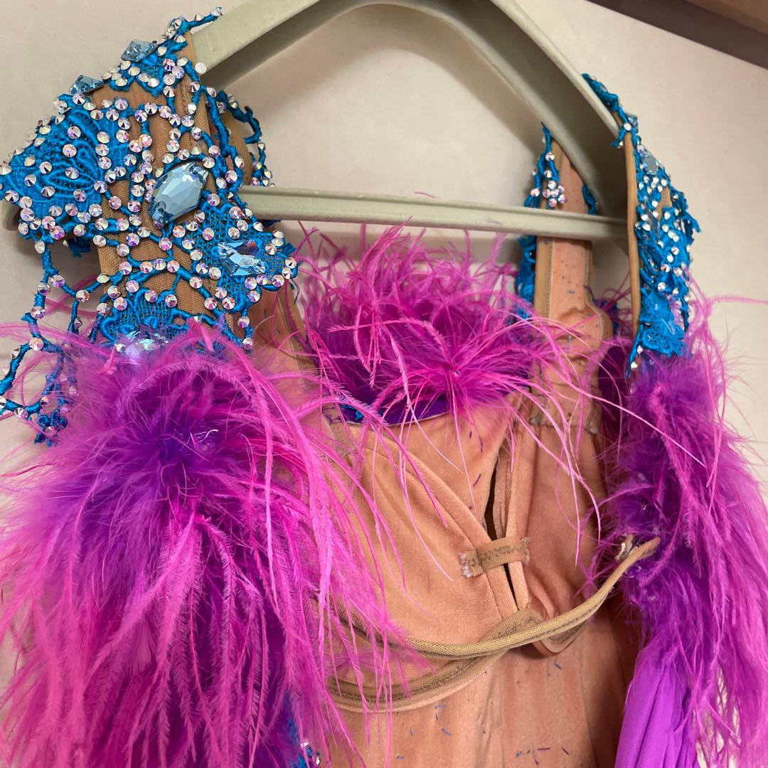 社交ダンス　ドレス　スタンダードドレス　紫　THE ONE ワンピース　衣装