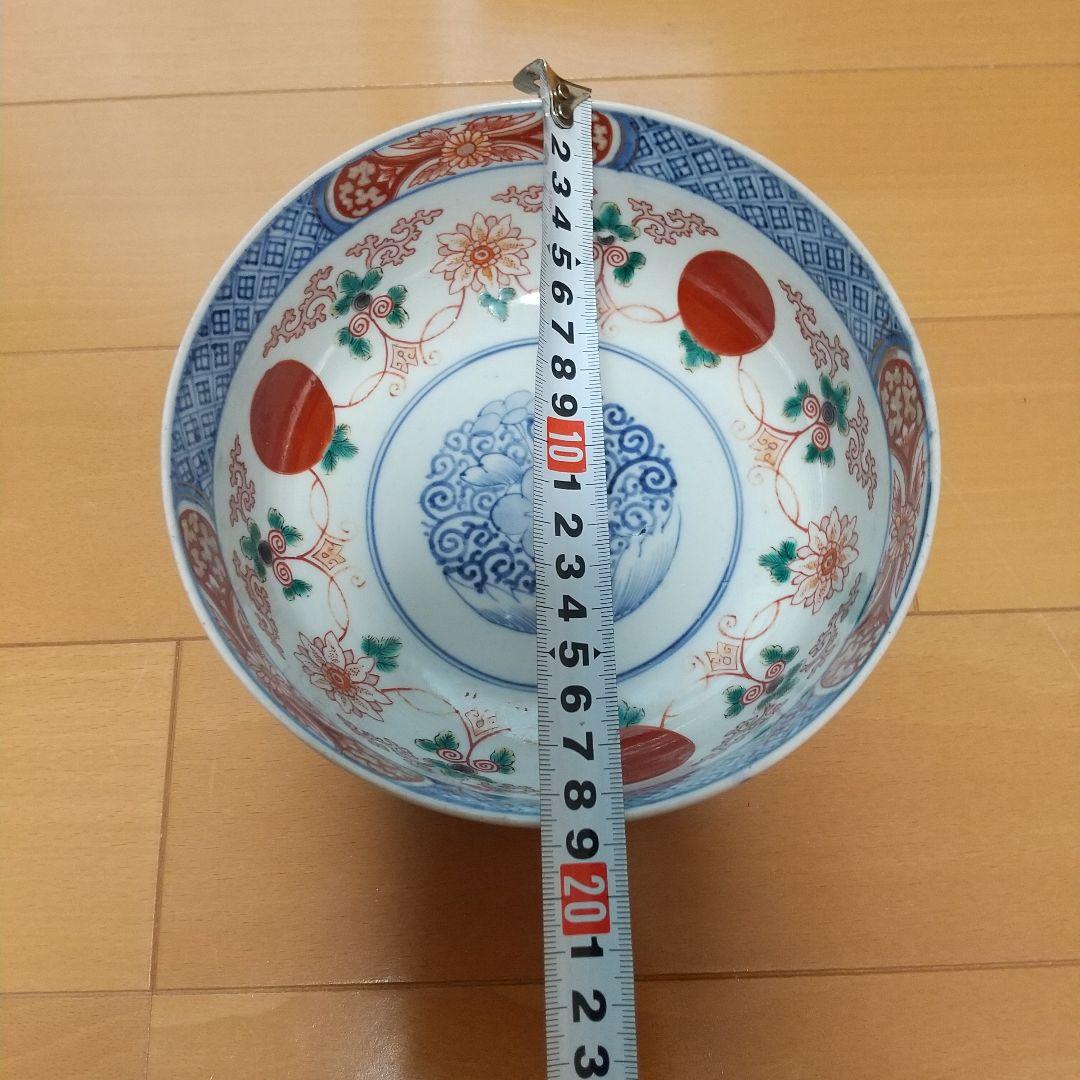 古伊万里、赤玉、金彩、丸鉢、１９センチ