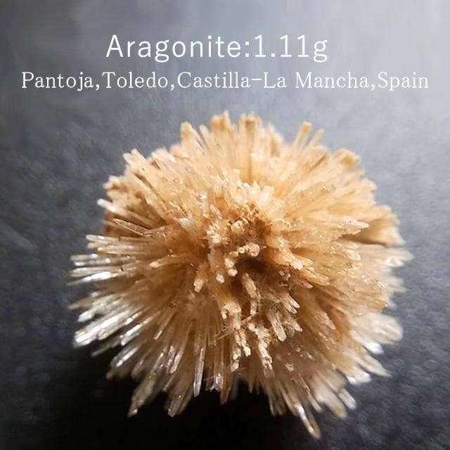 1.11g　アラゴナイト　かわいいウニゴナイト(仮称)　霰石