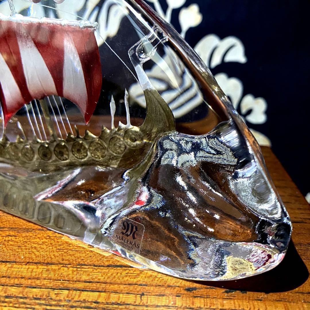 MALERAS スウェーデンガラス作家　マッツ・ヨナソン　バイキング船　海賊船