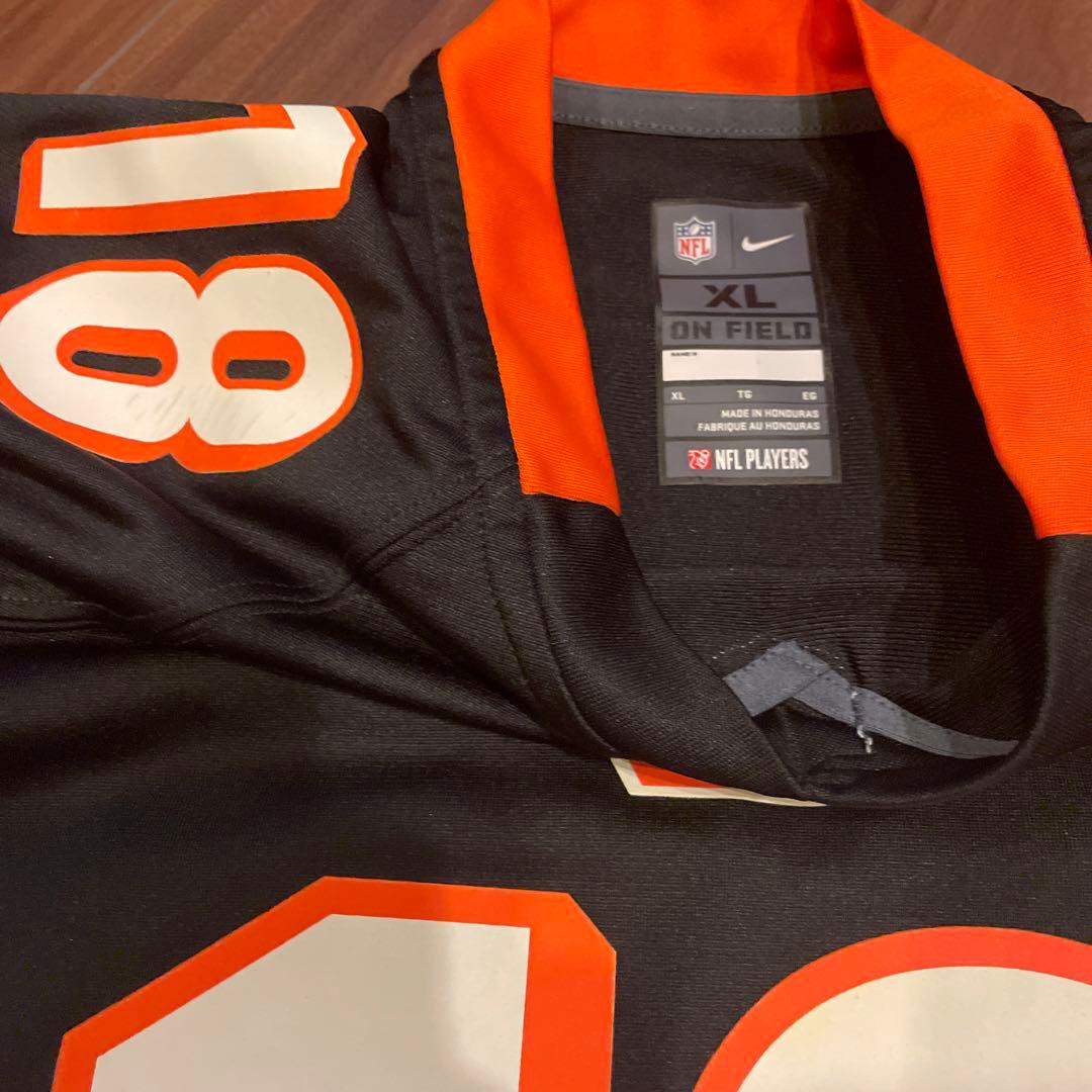 アメフトゲームシャツ　ベンガルズ 黒 オレンジ XLサイズ NFL 古着　y2k