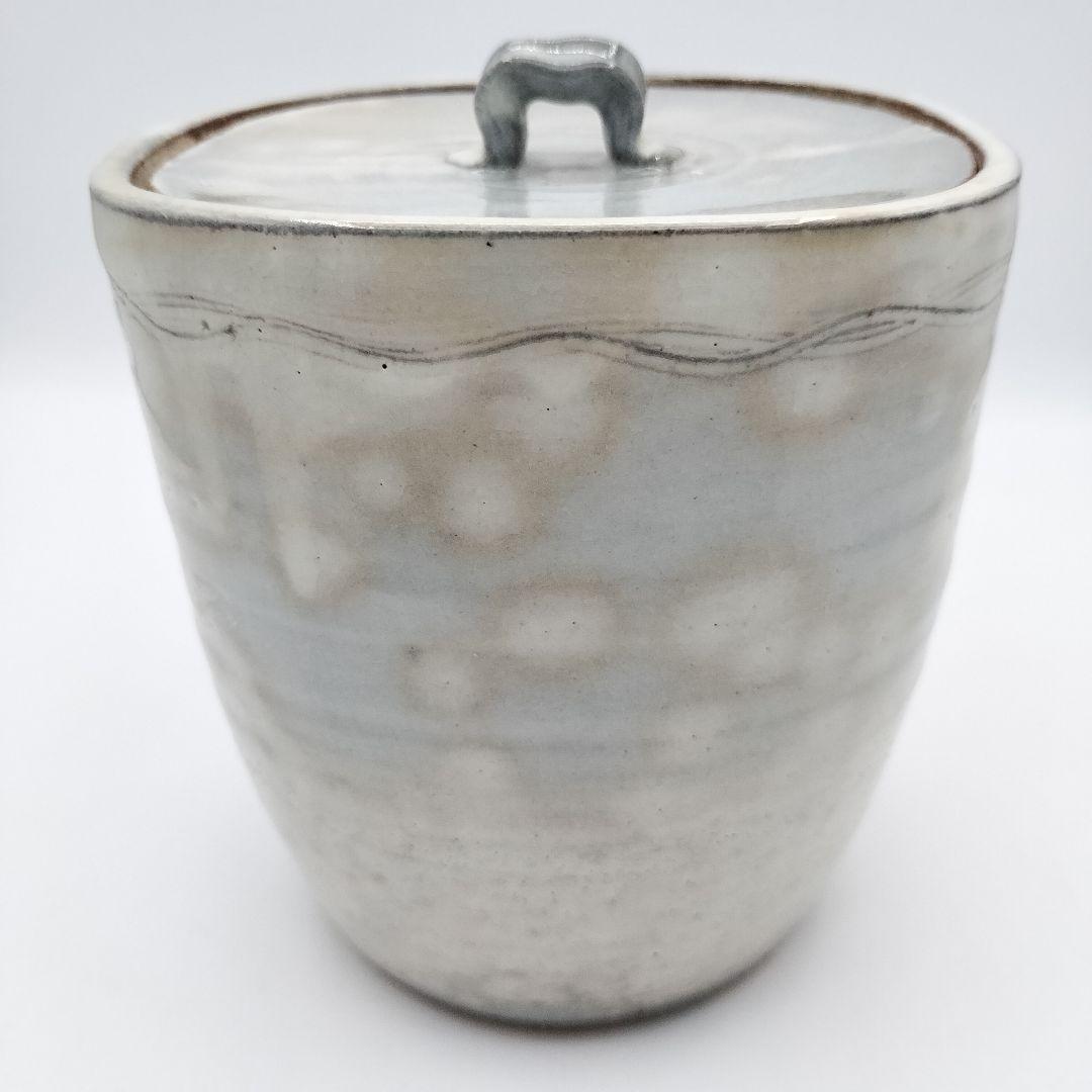 a194 水指　萩焼　田原　陶兵衛　替蓋付　塗蓋　茶道具　茶道　古物