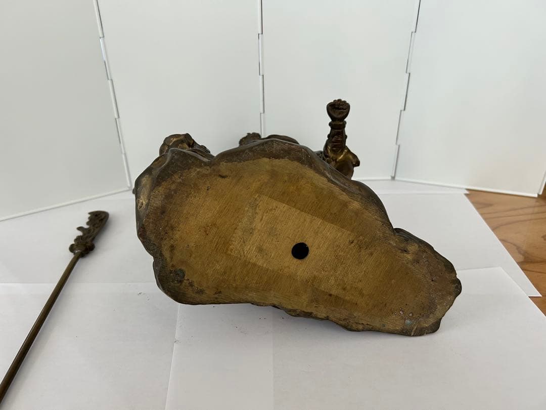 関羽 雲長 銅像 槍を持つ立ち姿約28cm 三国志 武財神 商売繫盛 開運 風水