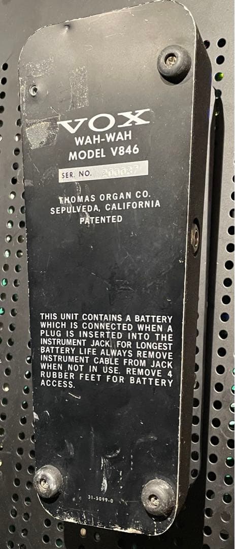 VOX V846 WAH-WAH シリアル200037 米国製？ヴィンテージ