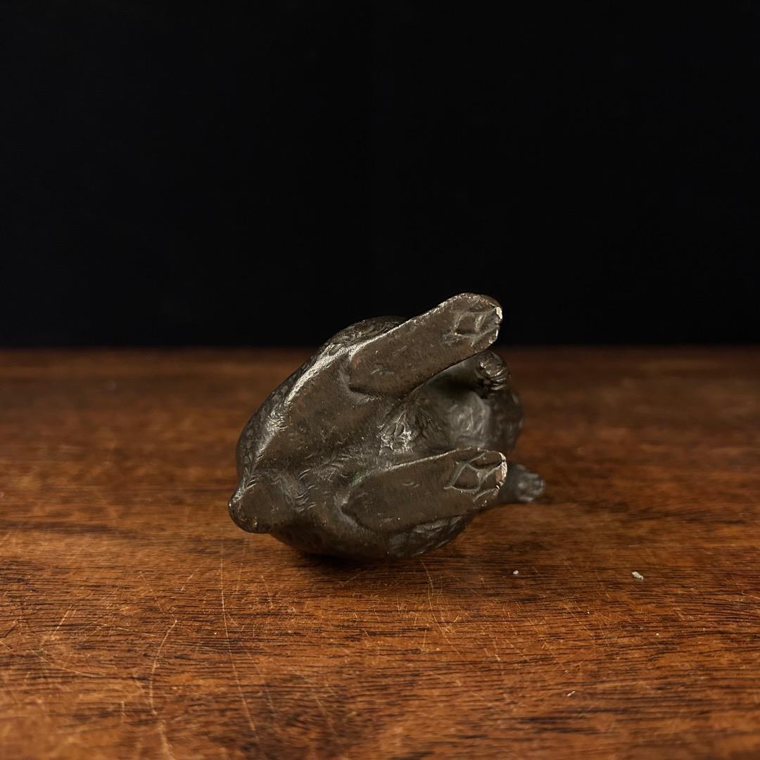 中国古美術　古銅 兎 置物Q-940