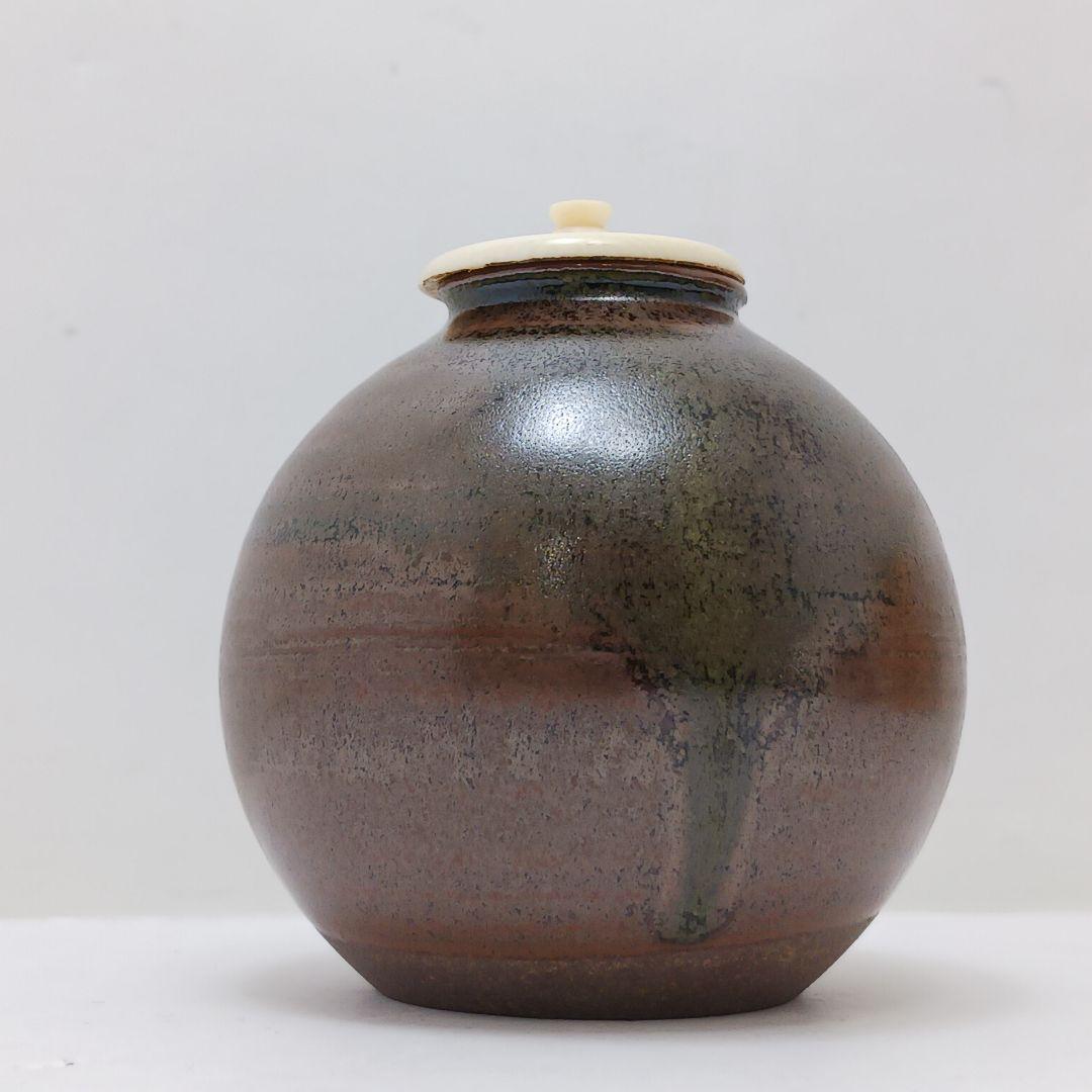 Y2836-4 茶道具 市野信水作 丹波 文琳茶入 共箱 ち