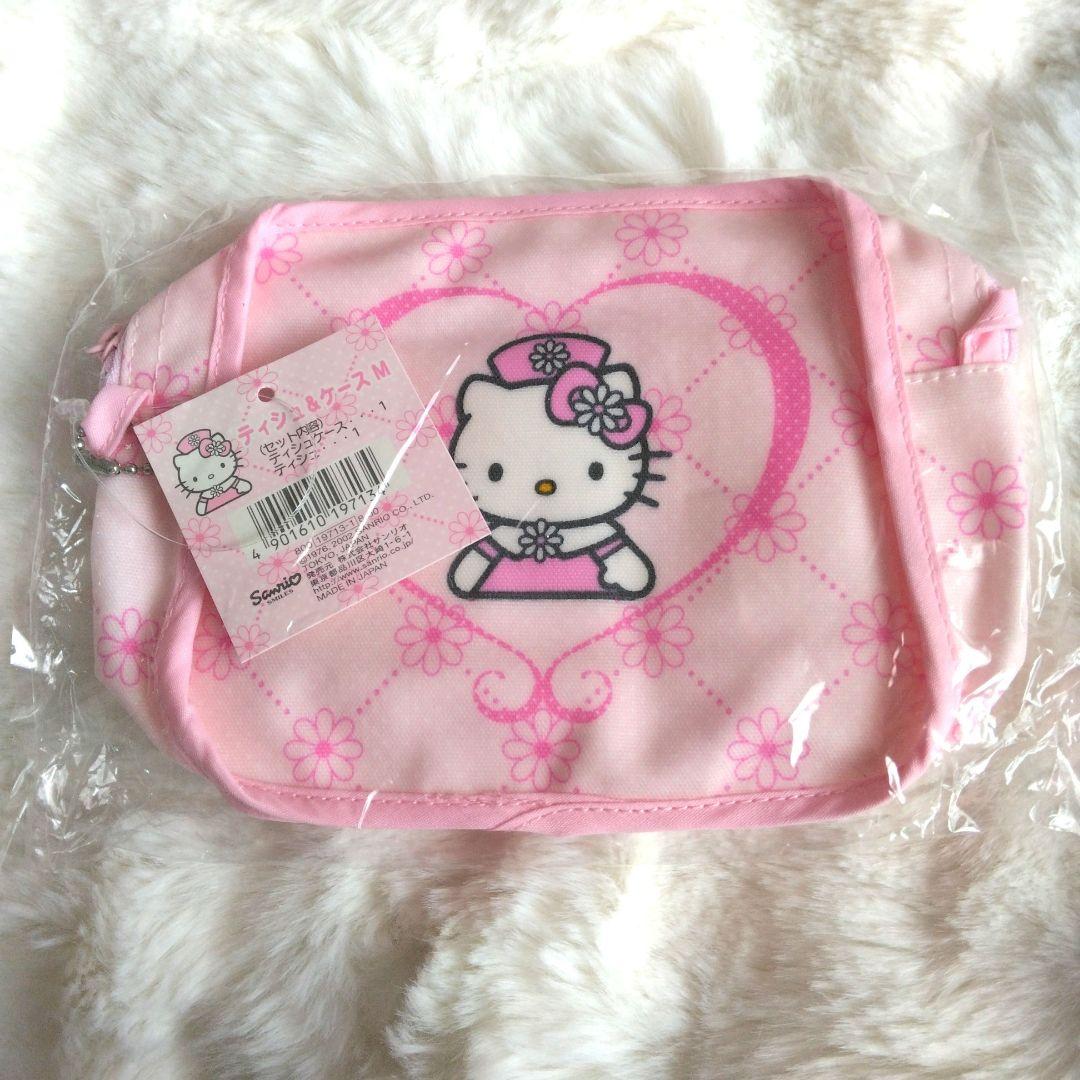 平成レトロ　ハローキティ　ピンク　ナース　ティッシュケース　ポーチ　キティ