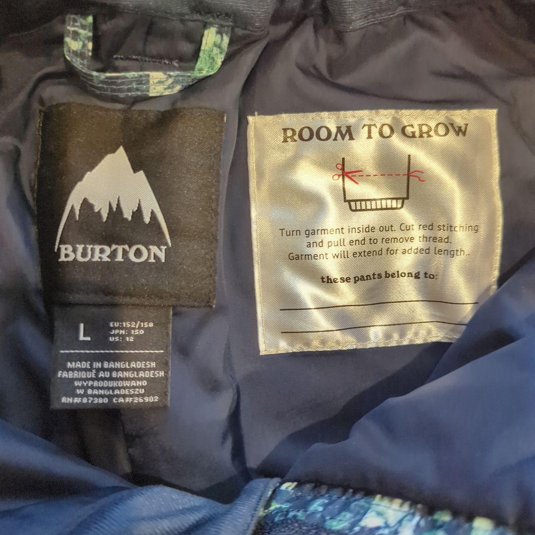 BURTON スノーボードウェア 上下セット Lサイズ 緑系迷彩柄