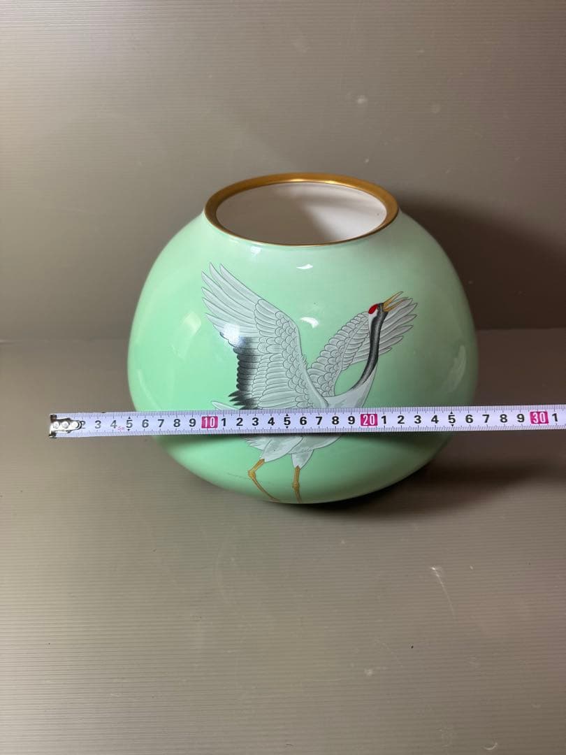 2922 香蘭社　鶴図柄　金彩　花瓶