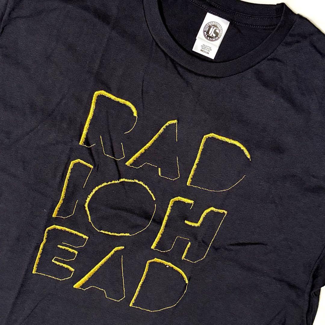 RADIOHEAD 刺繍レディオヘッド ゴールドししゅうTシャツ 黒 M
