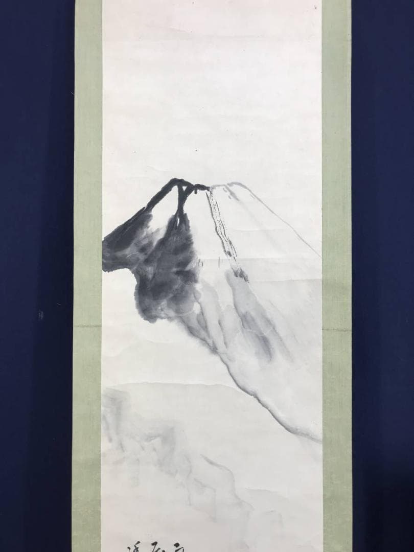 真作/小室翠雲/富士山画賛/山水図/掛軸/名家伝来/AE-59