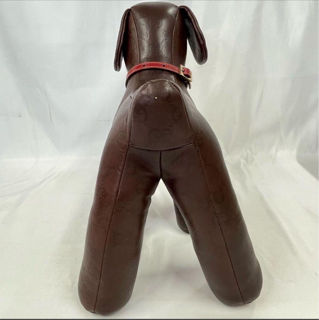 DN-A0580　GUCCI　グッチ　犬　シマ　ぬいぐるみ　ブラウン