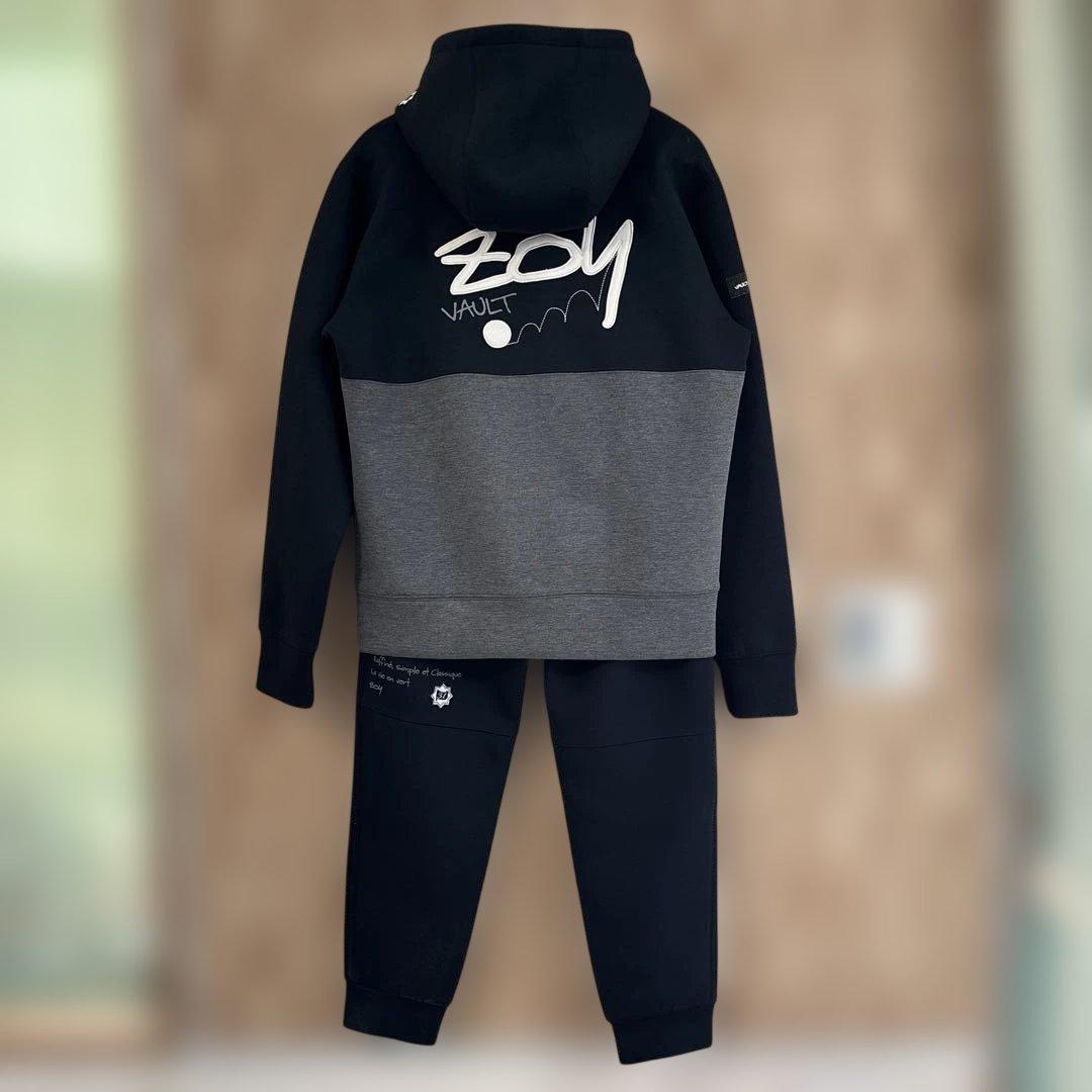 ZOY ゾーイ ダブルジップジャージ パンツ上下セット ネイビー✖️グレー