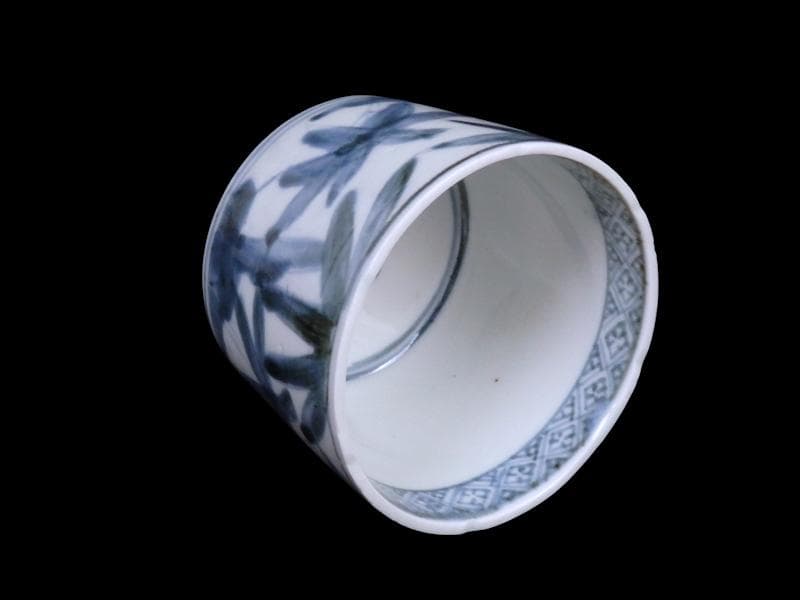 古伊万里　染付　竹笹の図　蕎麦猪口　D372AS-fbue