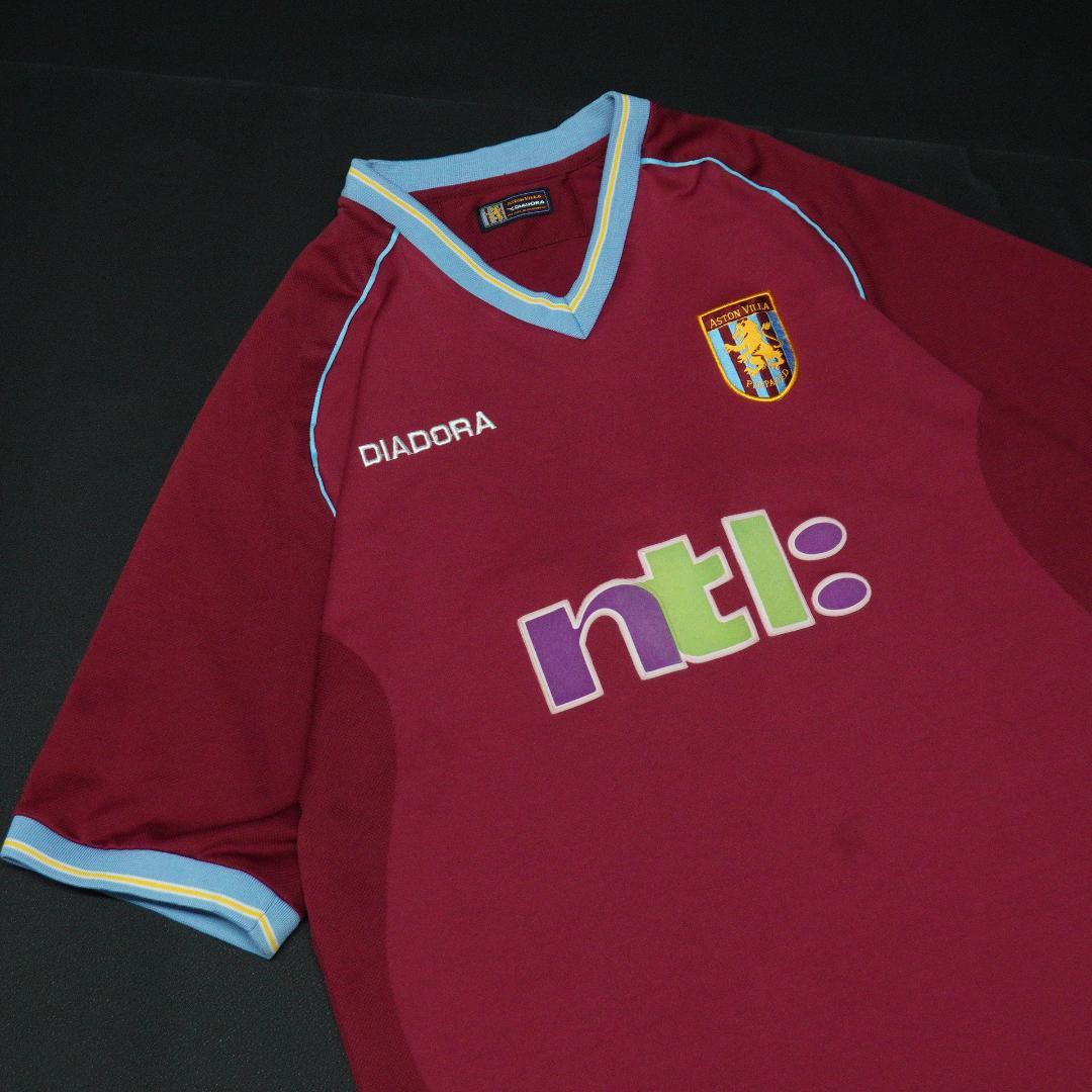 DIADORA 2001-02 Aston Villa ゲームシャツ